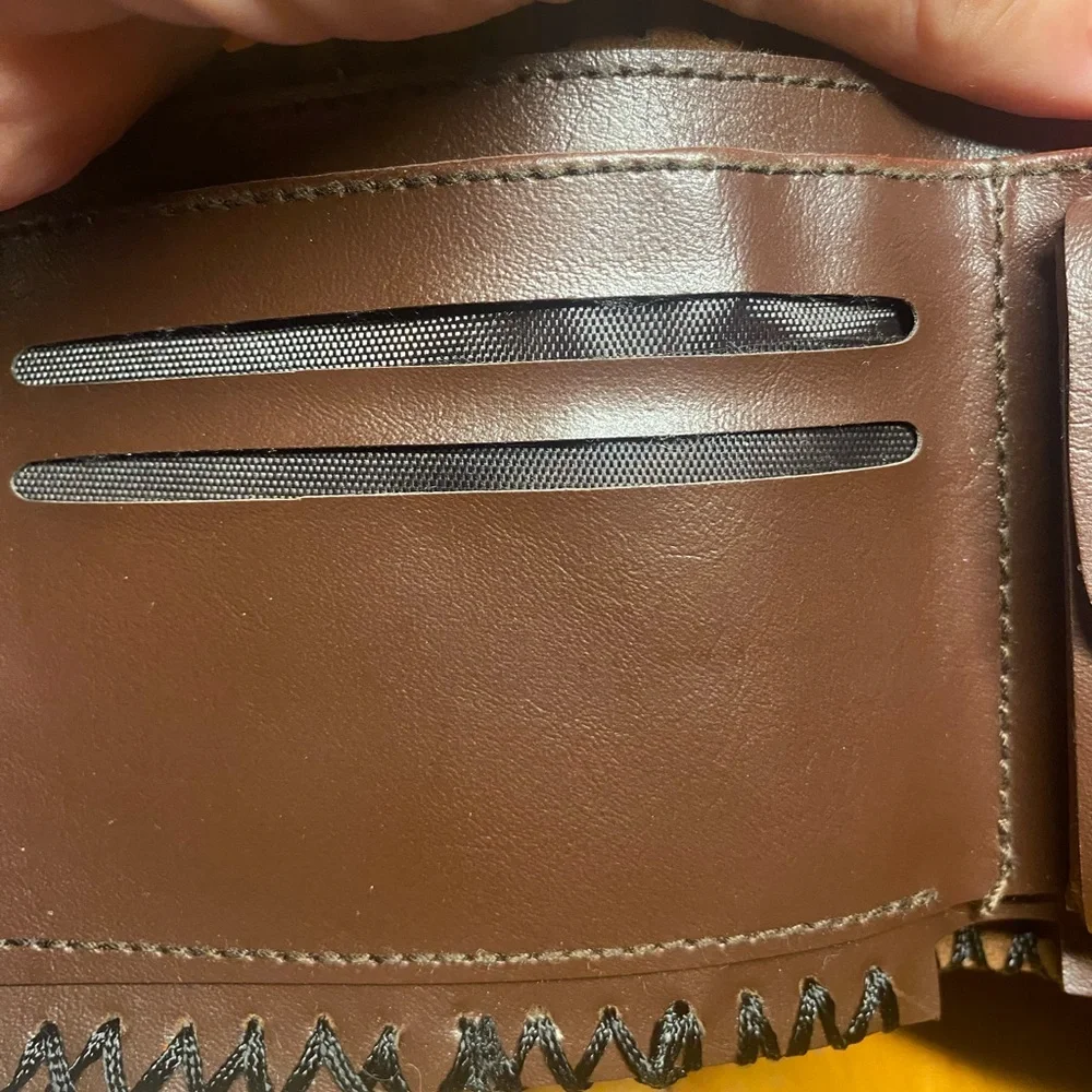 Men’s US Dollar Bill Bi-Fold Wallet Vegan Leather Credit Cards Identification - Picture 9 of 12